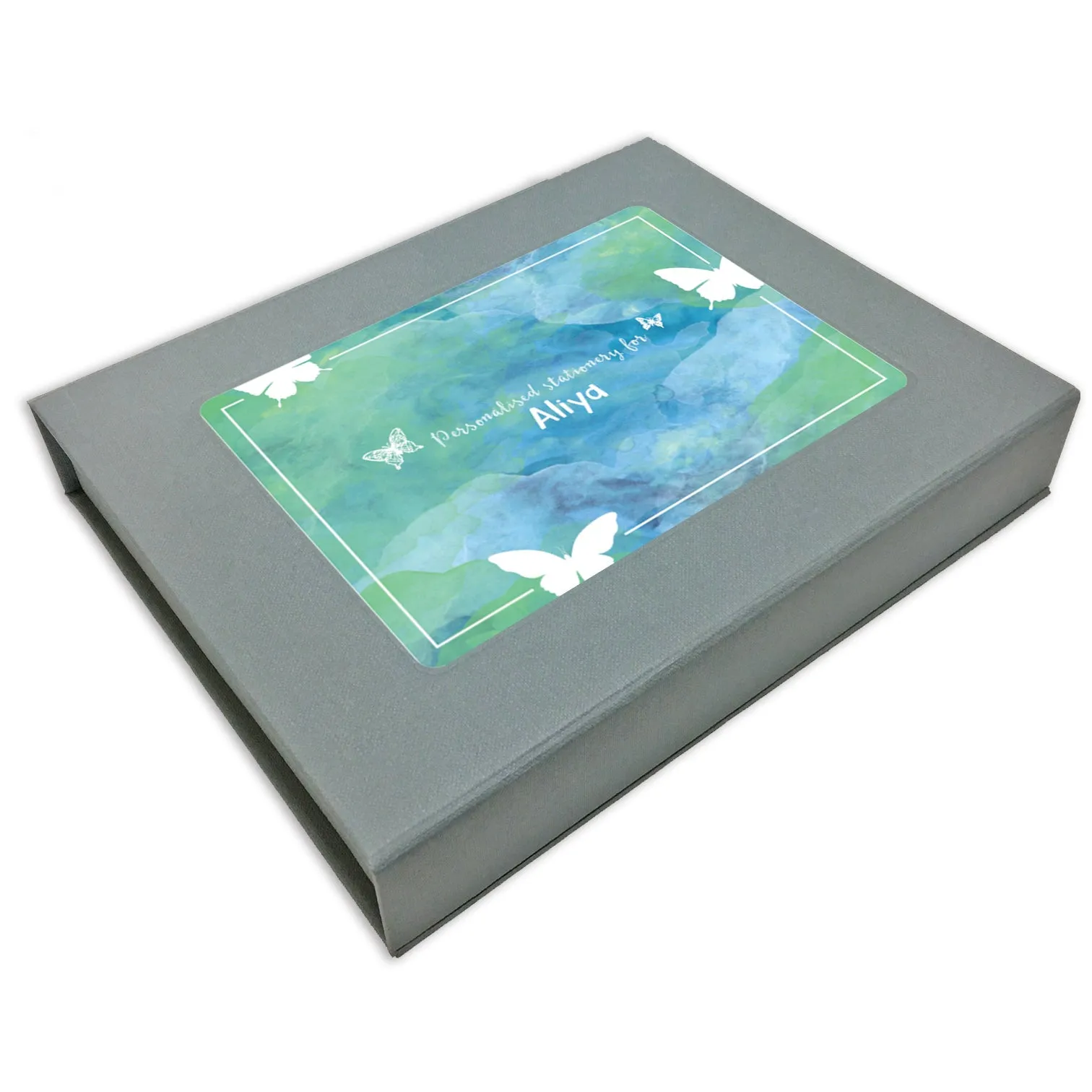 Personalized Stationery Gift Set - Butterfly, Set of 24 or 48